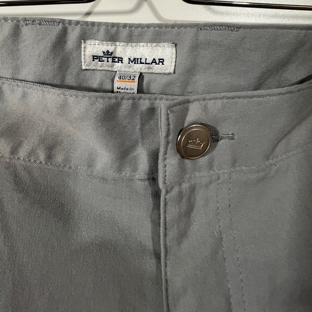 Peter Millar Crown Sport eb66 Performance Five-Pocket Pant Gale Gray Size 40x32 - Picture 7 of 12